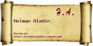 Holman Aladin névjegykártya
